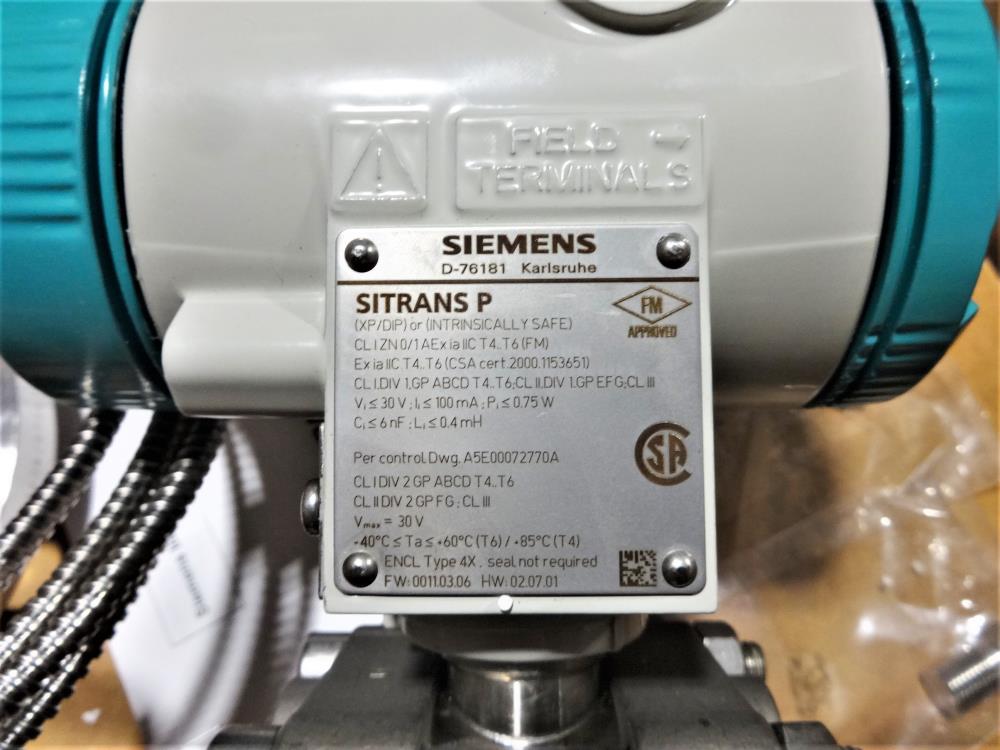 Siemens Sitrans P 2" 150# Differential Pressure Transmitter 7MF4433-1EY22-1NC6-Z